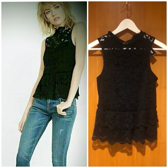 Express | Lace Peplum Top - Picture 6 of 7